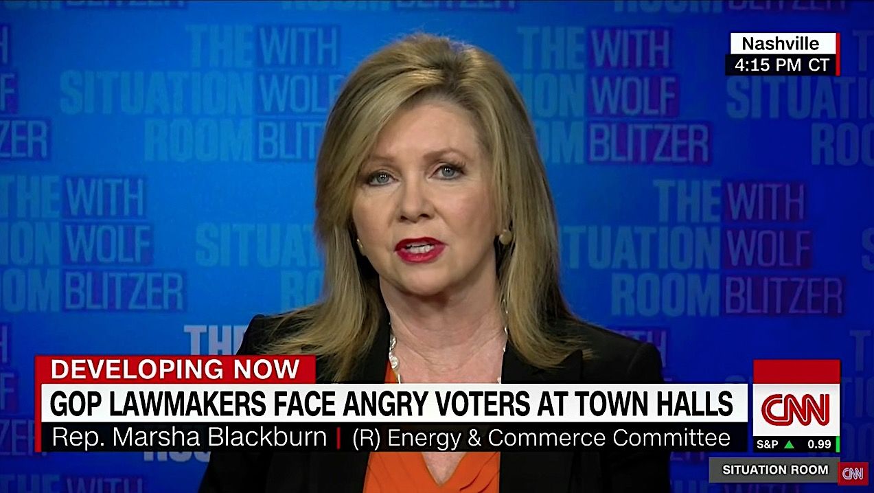 Rep. Marsha Blackburn talks outsiders at her town hall