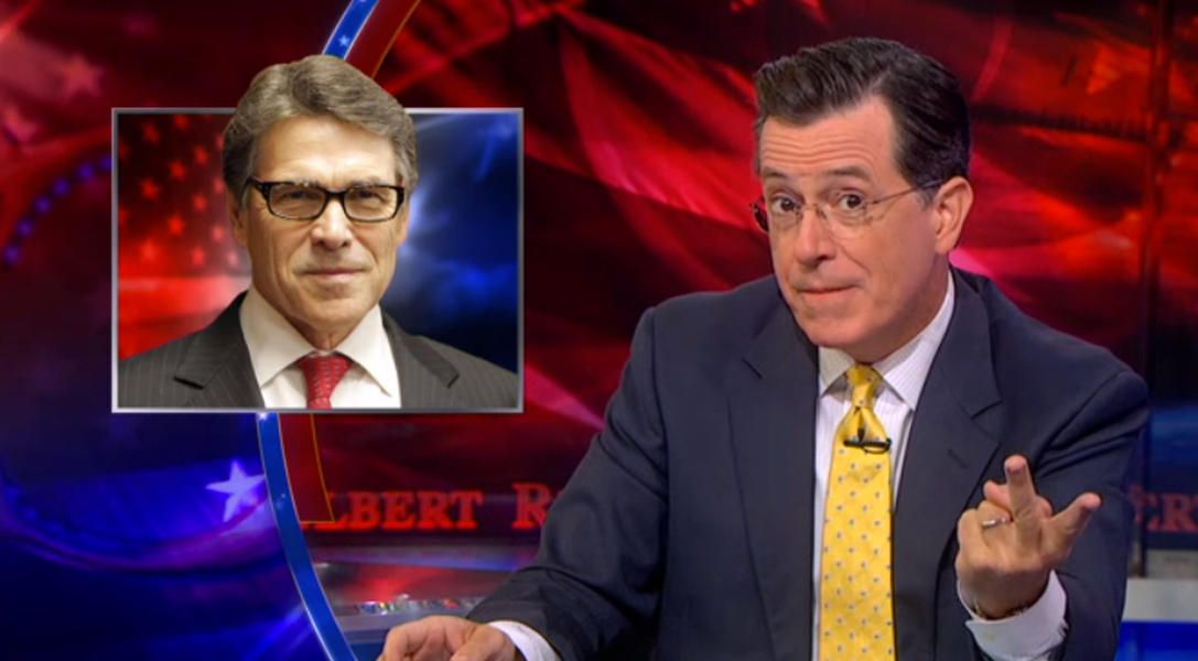 Stephen Colbert gleefully mocks Rick Perry&amp;#039;s &amp;#039;metrosexual&amp;#039; presidential ambitions