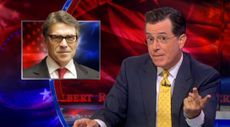Stephen Colbert gleefully mocks Rick Perry's 'metrosexual' presidential ambitions