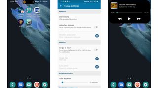 Screenshots showing Dynamic Island - dynamicSpot on Android