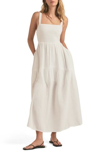 The Go to Tiered Bow Cotton Gauze Sundress