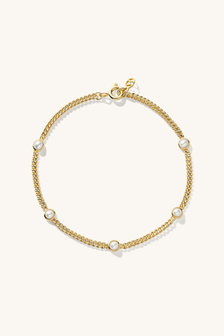 gold chain bracelet with little stones