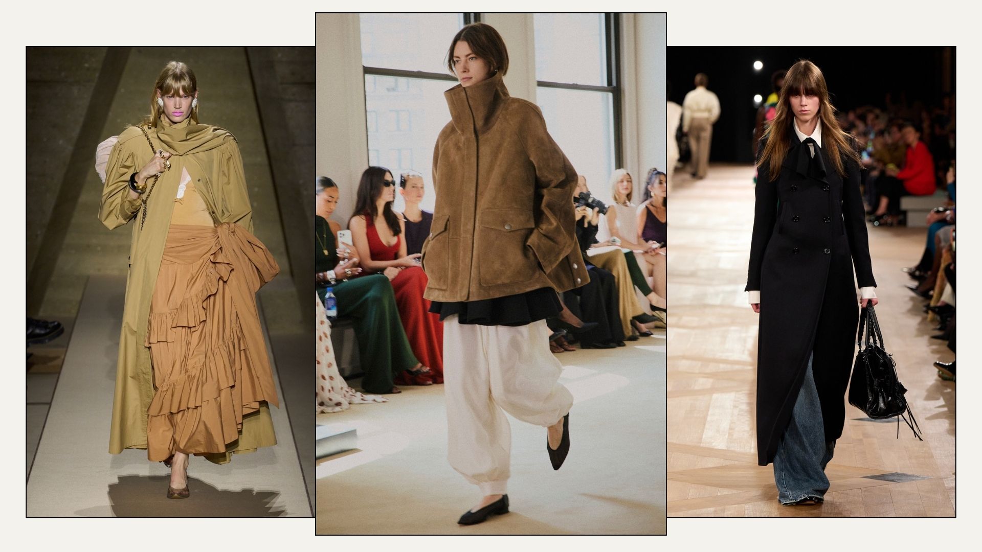 An image of the biggest spring 2026 coat trends. 