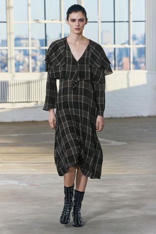 Plaid Ruffled Dress Zw Collection