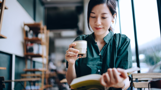 Woman reading a book