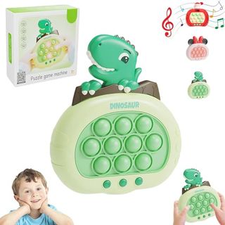 Light Up Pop It Game Quick Push Bubble Game,handheld Fast Speed Pushing Game,electronic Poppet Game Sensory Fidget Toy for Autism,puzzle Pop Game Controller Dinosaur Push Button Toy for Boys Xmas Gift