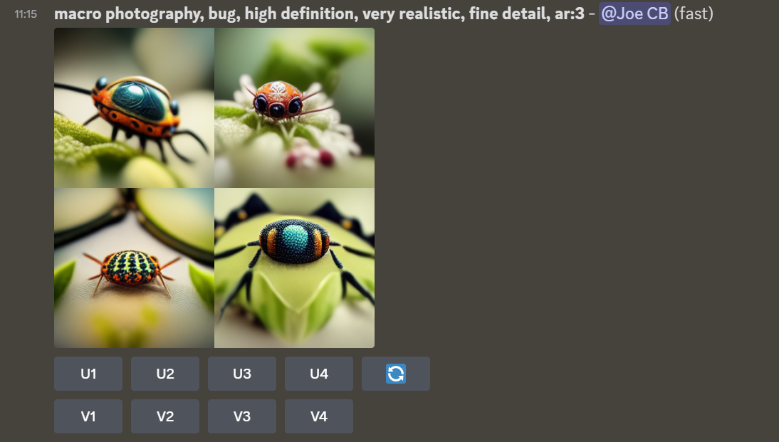 A screengrab of images generated by an AI image generator