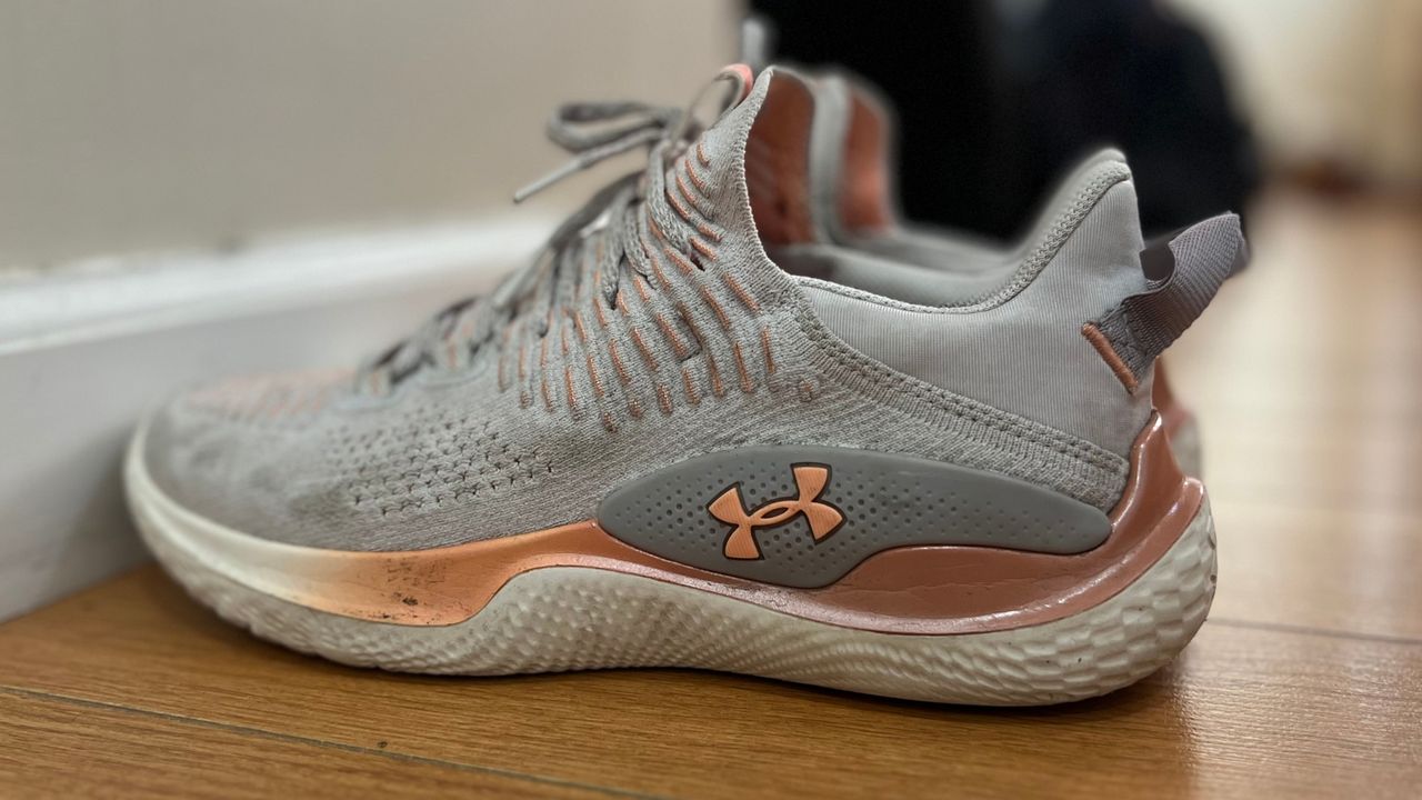 Under Armour Dynamic IntelliKnit Ele-Grit shot on a wooden floor