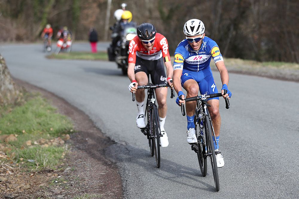 Julian Alaphilippe and Tim Wellens on the attack during stage 3 at Paris-Nice