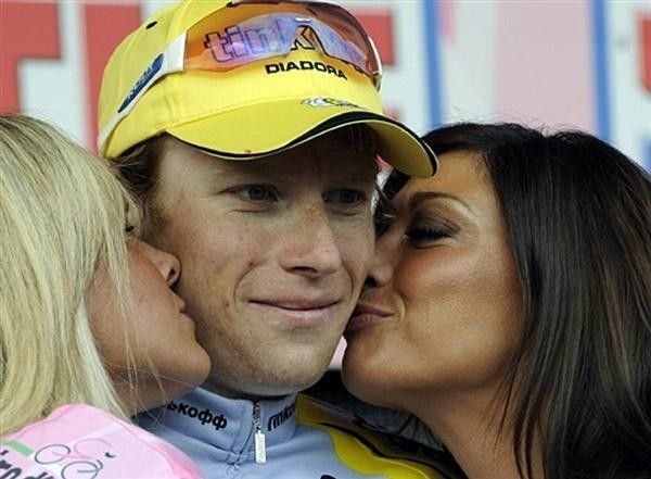 Pavel Brutt (Tinkoff) takes his first trip to a Grand Tour podium.