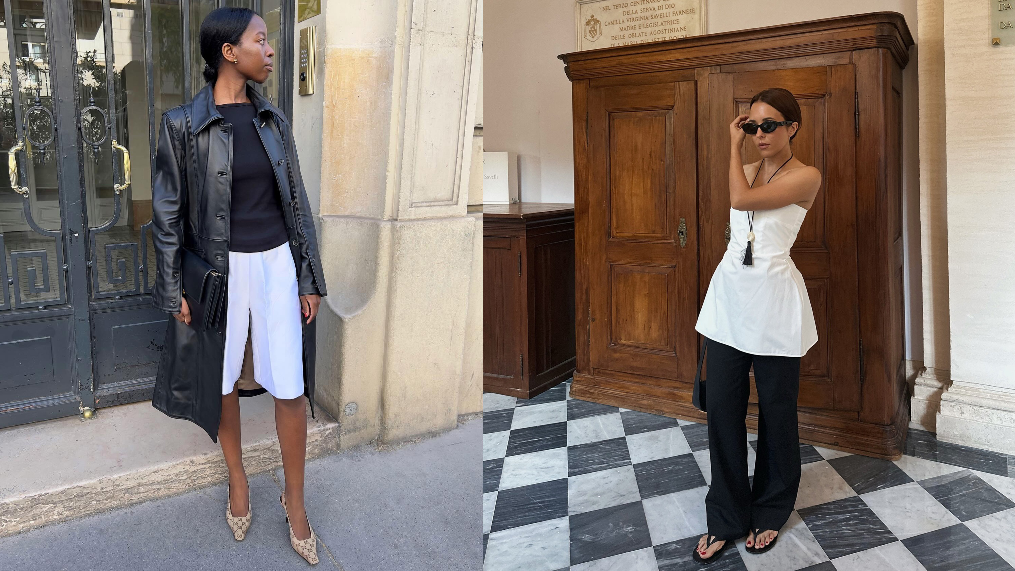Sylvie Mus and Debora Rosa wearing summer 2025 trends.