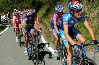 Charly Wegelius performs his domestique duty at the 2004 Giro d'Italia