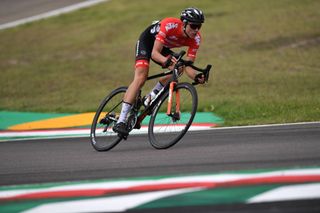 Tobias Bayer representing Austria in the elite men’s road race at the 2020 World Championships in Imola, Italy