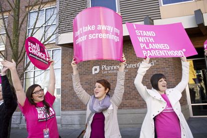 Planned Parenthood supporters.
