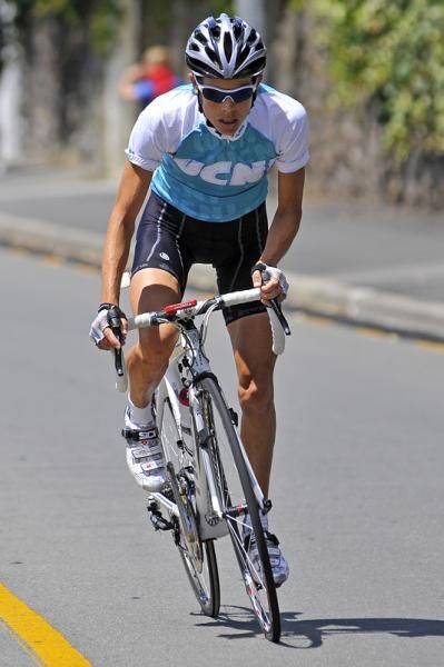 Catherine Cheatley has broken away mid way through the race.