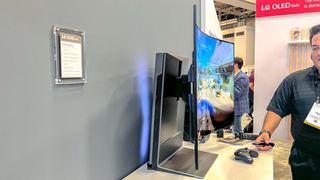 The LG OLED Flex on display at CEDIA 2022.