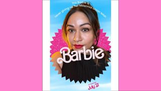 Aleesha in the Barbie poster generator/ in a pink template