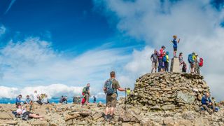 Hikers at the summit of Ben Nevis
