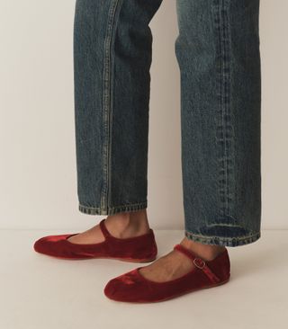 Mary Jane Slipper -- Ruby Velvet