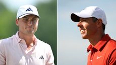 Ludvig Aberg (left) and Rory McIlroy (right)