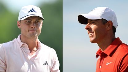 Ludvig Aberg (left) and Rory McIlroy (right)