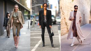 best shoes to wear with leggings; knee high boots