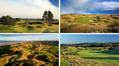 Four golf courses in a montage