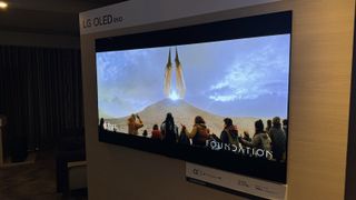 LG G4 OLED TV showing Foundation from Apple TV+