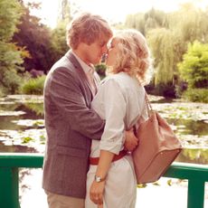 People in nature, Bag, Romance, Interaction, Love, Honeymoon, Luggage and bags, Pond, Kiss, Ceremony, 