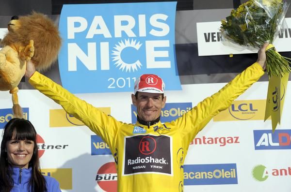 Andreas Kl&ouml;den (RadioShack) gives his team the yellow jersey