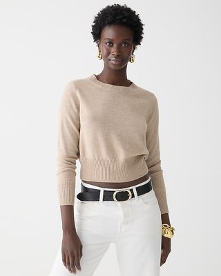 Cashmere Shrunken Crewneck Sweater