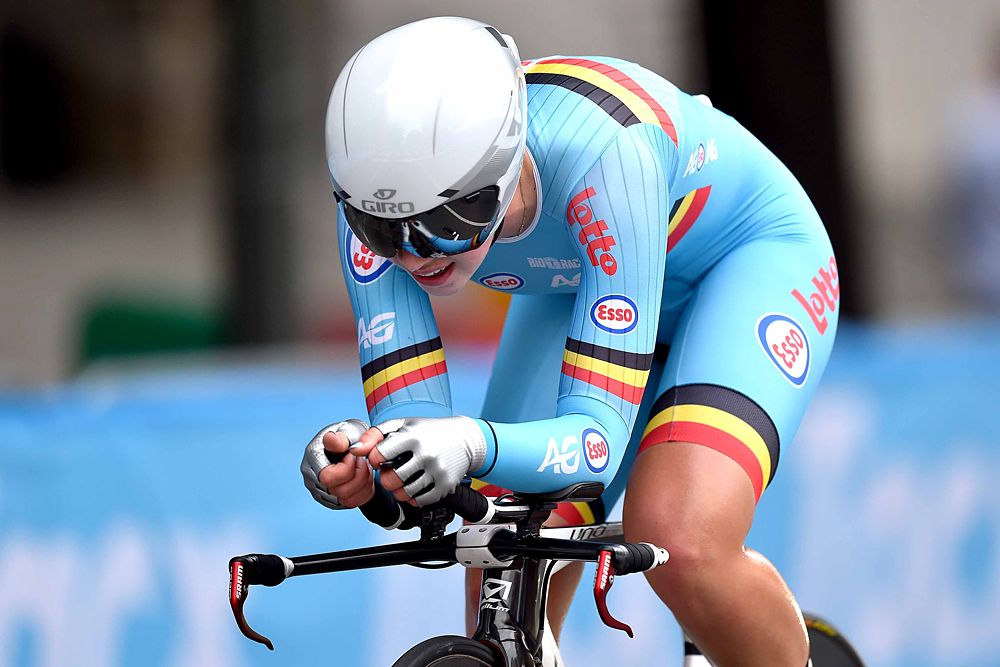 Nathalie Bex (Belgium) was 30th in the junior time trial at Worlds