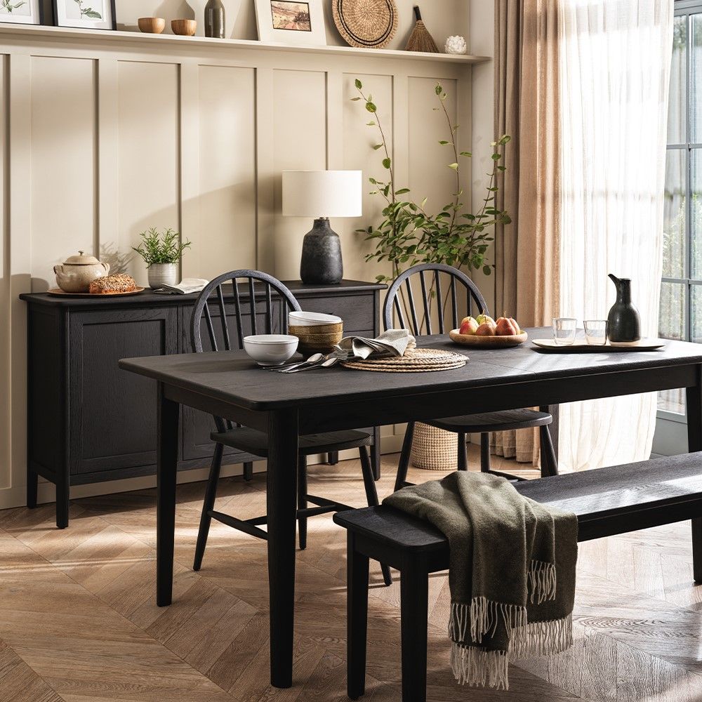 Berkeley Black Oak 6-8 Seater Extending Dining Table