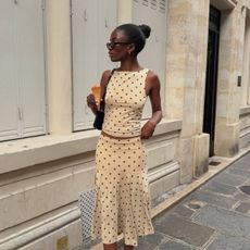 Liv wearing polka dot outfit