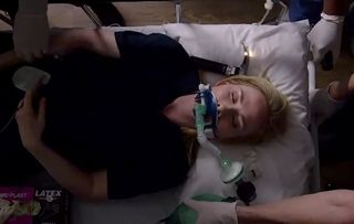 Holby City Jac Naylor grab