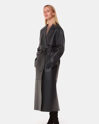 Whistles, Black Faye Clean Bonded Trench Coat