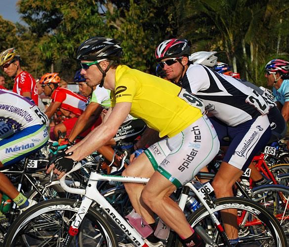 Ryan Roth looked comfortable in the leader's jersey.