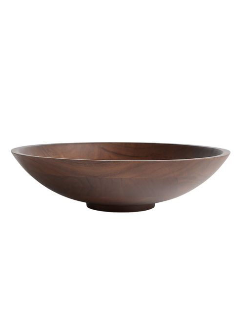 Madeira 14" Walnut-Finished Acacia Wood Salad Serving Bowl
