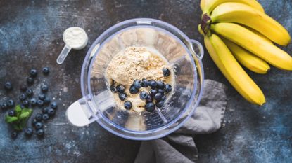 a picture of protein powder in a smoothie