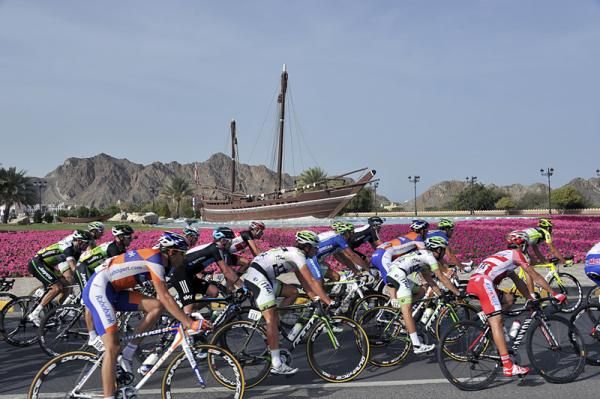 Action during stage 4 at the Tour of Oman.
