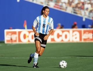 Fernando Redondo in action for Argentina.
