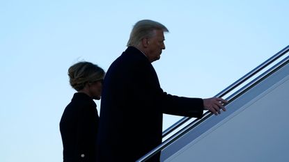 Donald Trump boards Air Force One for the last time