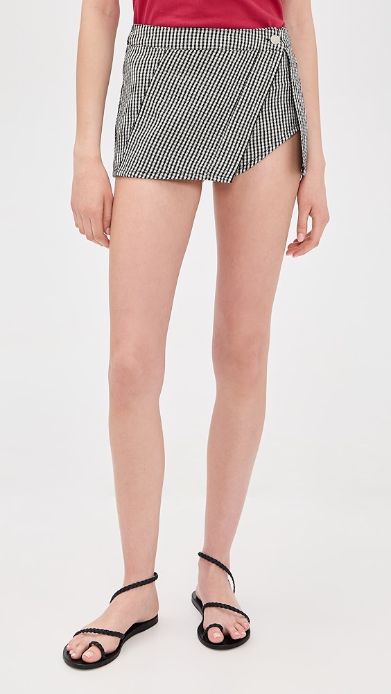 Free People Georgie Gingham Micro Skort