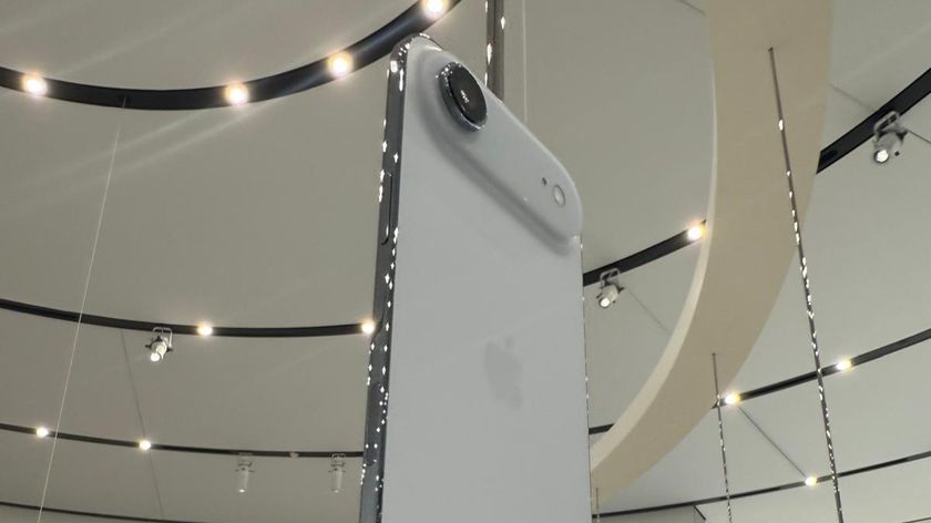 The iPhone Air suspended