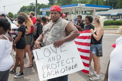 A participant in the Michael Brown march.