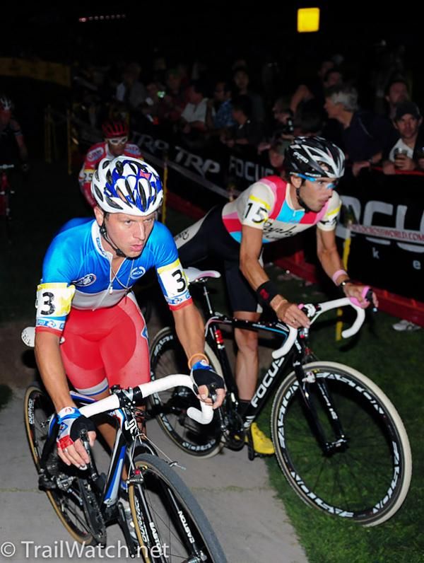 French national champion Francis Mourey (Francais Des Jeux) and Chris Jones (Rapha Focus).