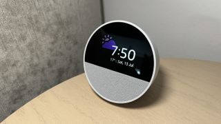 Amazon Echo Spot on a tabletop