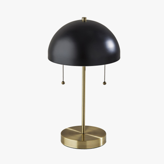 mid-century modern table lamp with black shade