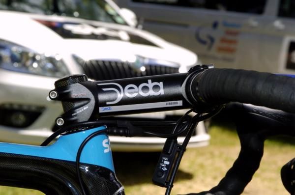 The Deda Zero100 stem on Swift's Pinarello Dogma is 135mm.