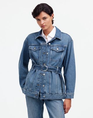 madewell, Trucker-Jeansjacke mit großem Gürtel